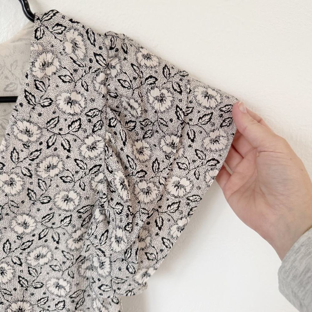 Rebecca Taylor Silk Sweet Briar Floral Flutter Sleeve Dress Sz 8 - Picture 3 of 9